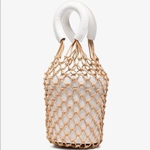 Staud white Moreau Leather Bucket Bag